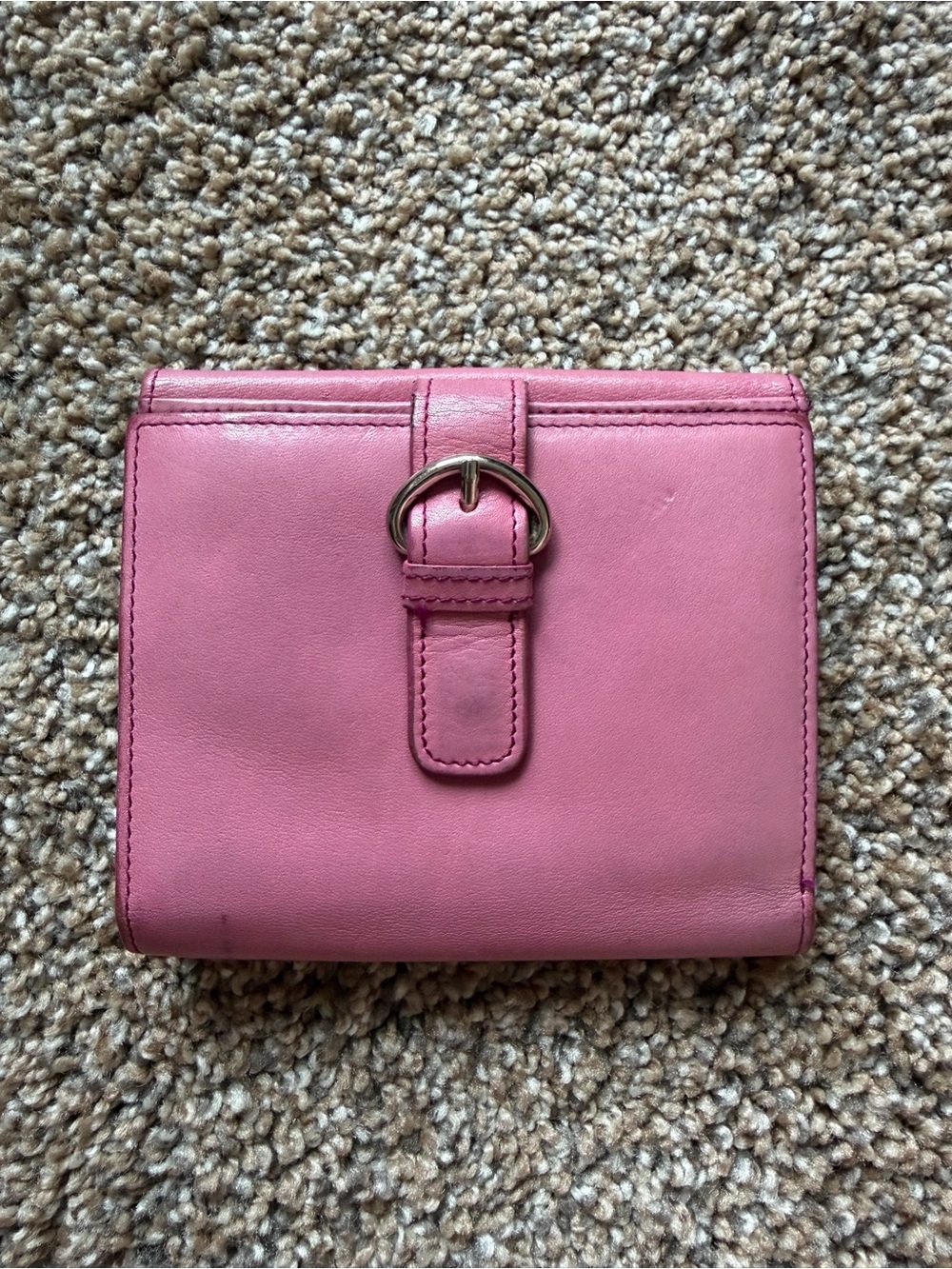 NORDSTROM Bubblegum Pink Genuine Leather Buckle Snap Wallet
